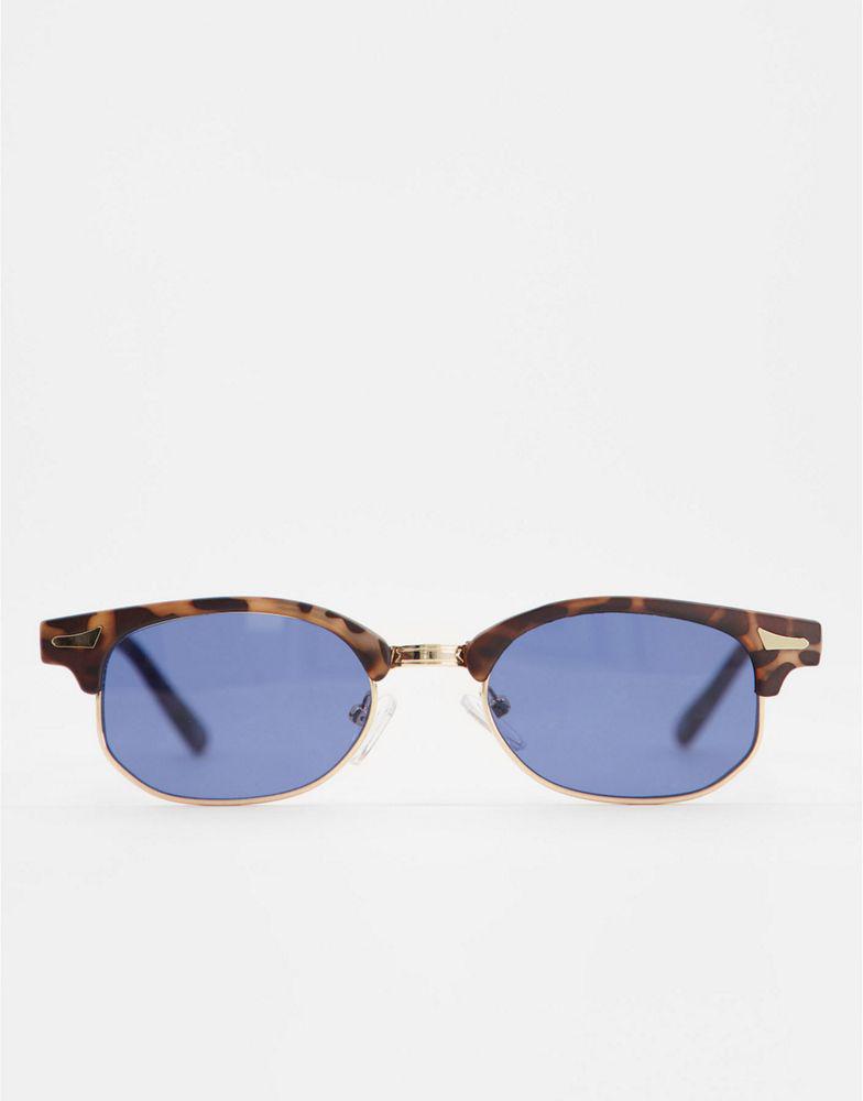 ASOS DESIGN mini retro sunglasses with tortoiseshell detail and smoke lens商品第3张图片规格展示