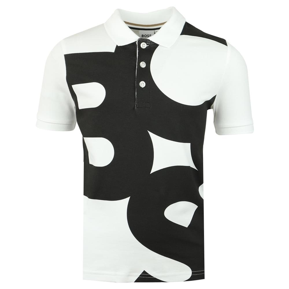 White Short Sleeve Oversized Logo Polo Shirt商品第1张图片规格展示