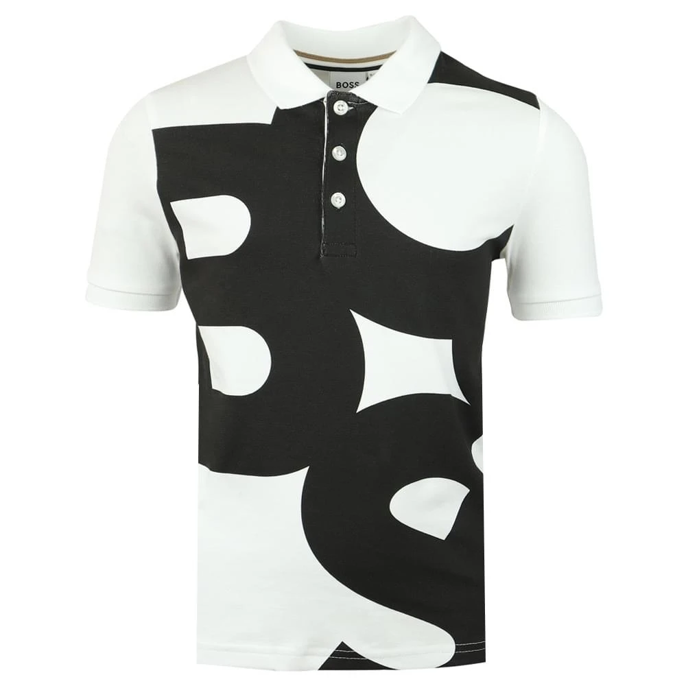 商品Hugo Boss|White Short Sleeve Oversized Logo Polo Shirt,价格¥342,第1张图片