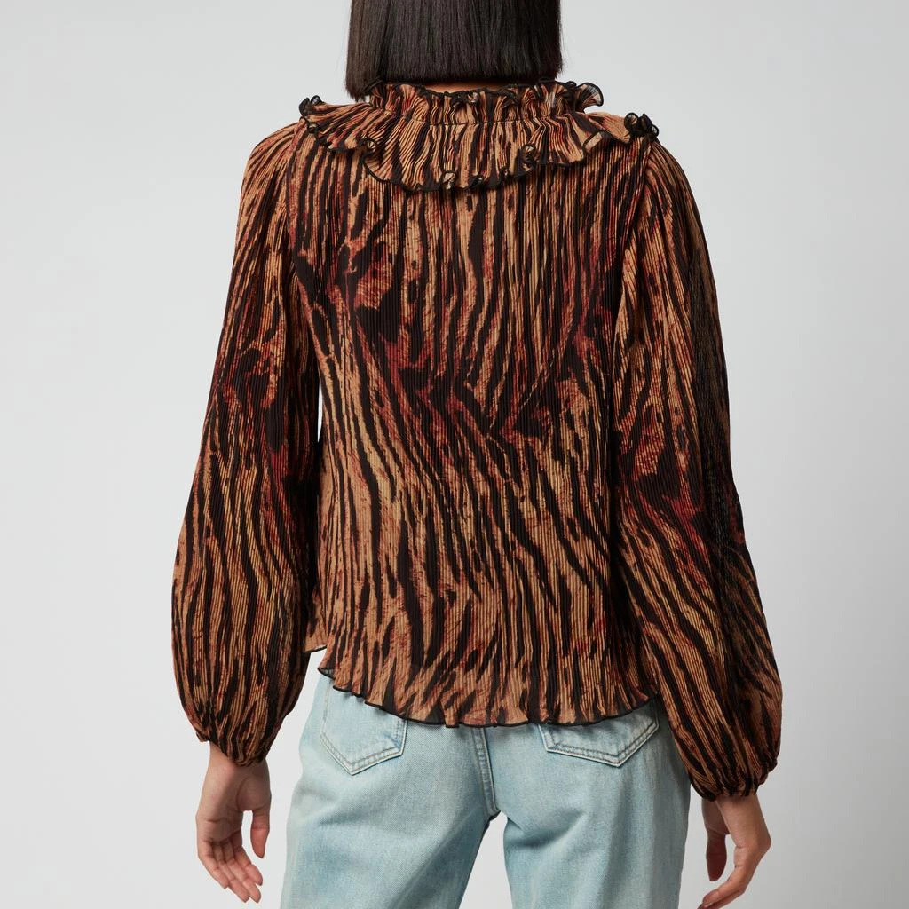 商品Ganni|Ganni Women's Pleated Georgette Blouse - Tigers Eye,价格¥308,第2张图片详细描述