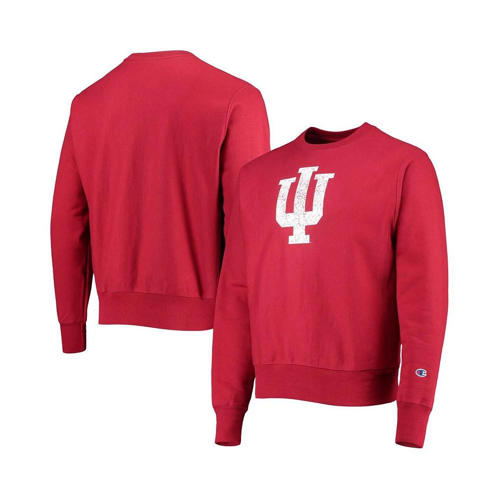 商品CHAMPION|Men's Crimson Indiana Hoosiers Vault Logo Reverse Weave Pullover Sweatshirt,价格¥551,第1张图片