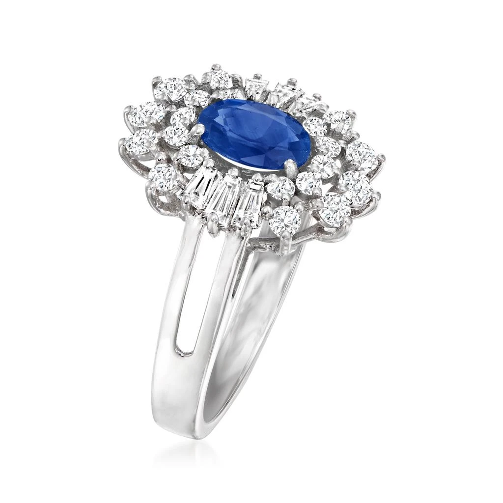 商品Ross-Simons|Sapphire and . Diamond Ring in 14kt White Gold,价格¥9472,第3张图片详细描述