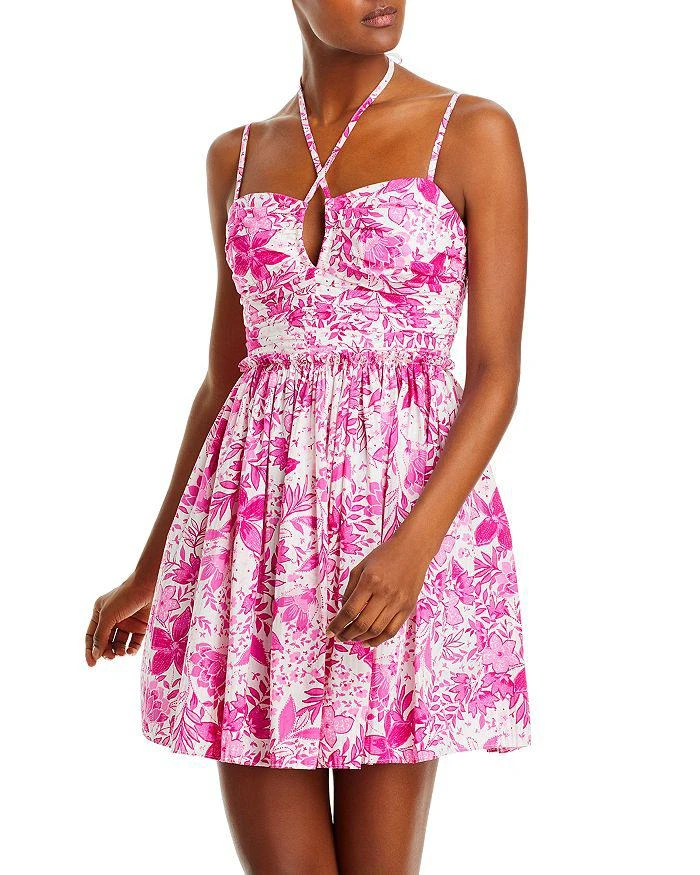 商品AQUA|Floral Print Halter Mini Dress - 100% Exclusive,价格¥222,第1张图片详细描述