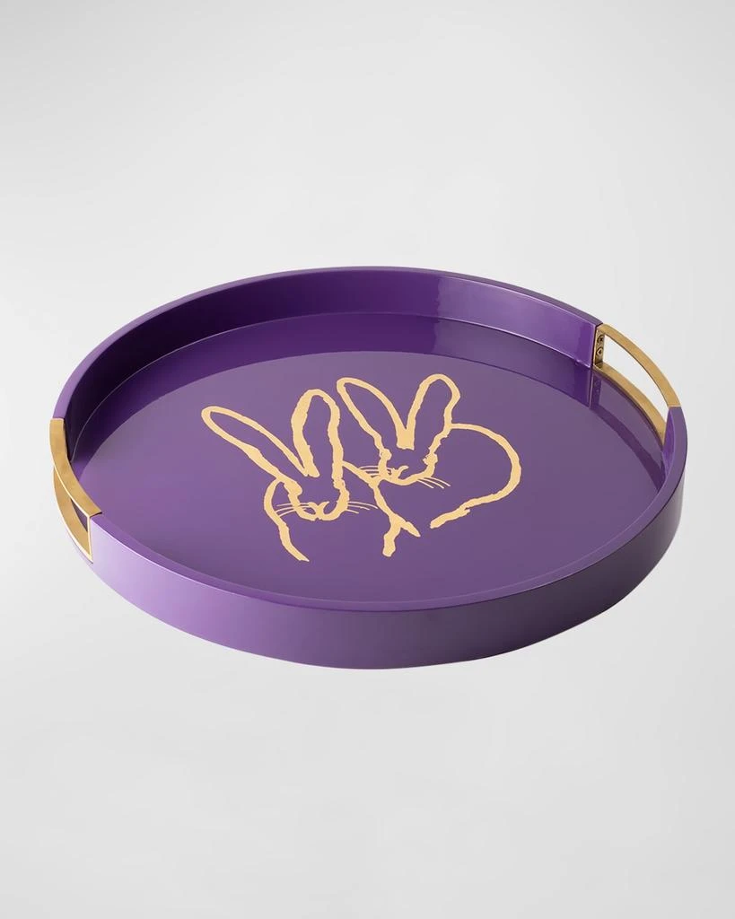 商品Hunt Slonem|Bunny Drinks Lacquer Tray With Brass Handles,价格¥1757,第1张图片