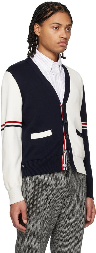 商品Thom Browne|Navy & White Paneled Cardigan,价格¥5011,第2张图片详细描述