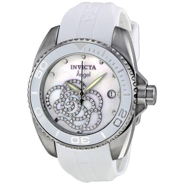 商品Invicta|Invicta Angel Crystal Accent Flower Ladies Watch 0486,价格¥435,第1张图片