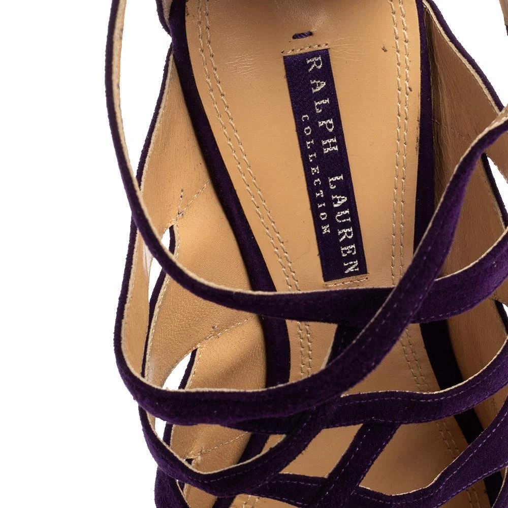 Ralph Lauren Collection Purple Suede Caged Ankle Strap Sandals Size 39.5 商品