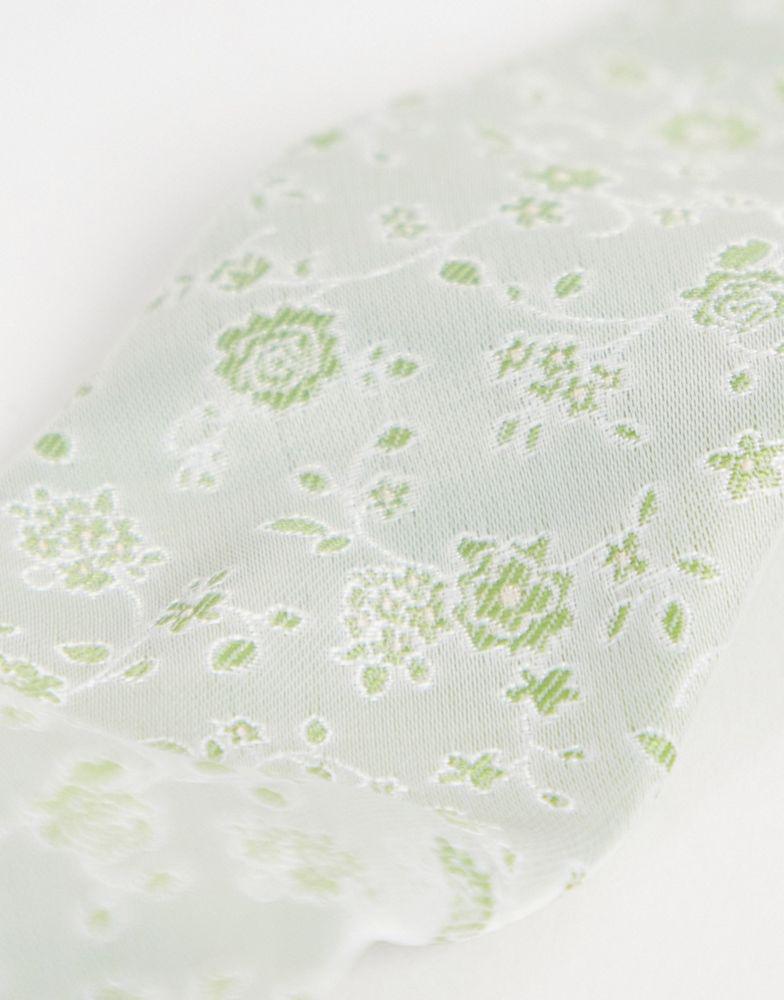 ASOS DESIGN slim tie in pale green ditsy floral商品第3张图片规格展示