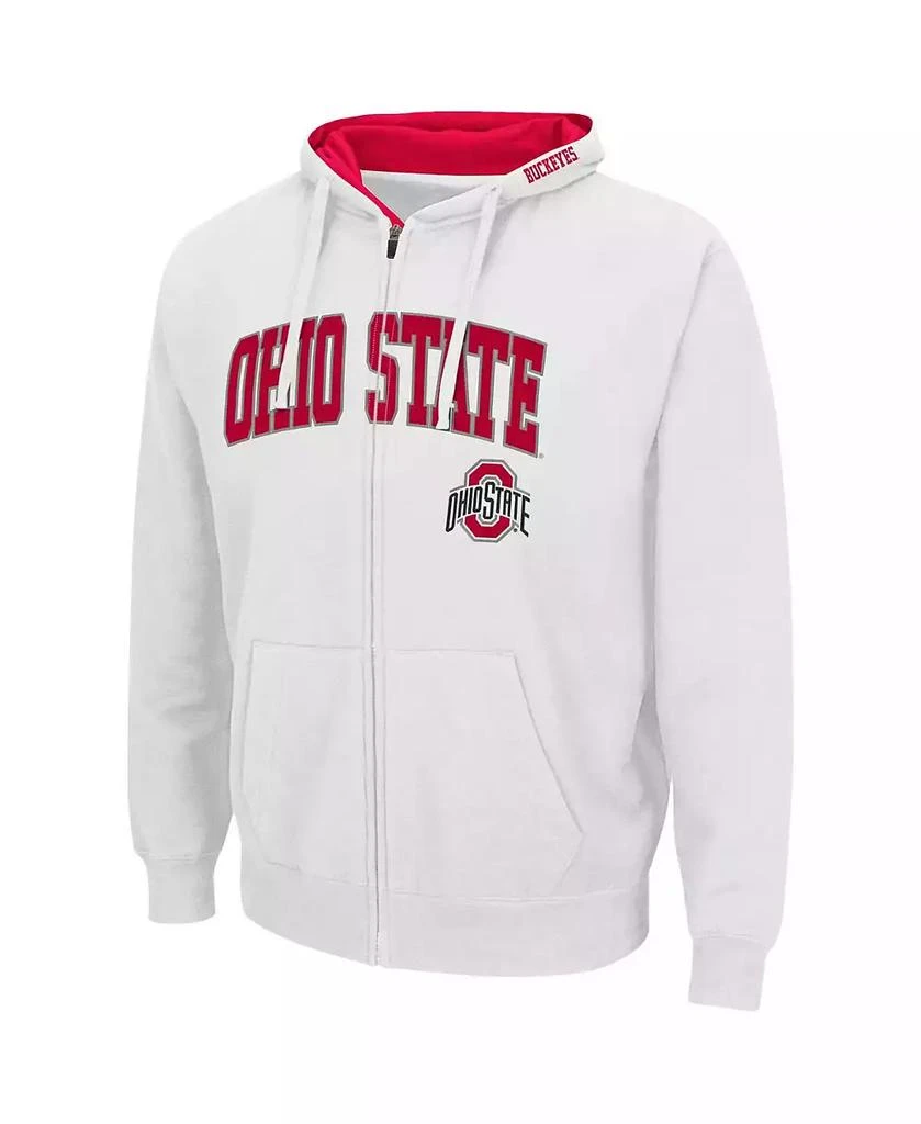 商品Colosseum|Men's White Ohio State Buckeyes Arch and Logo 3.0 Full-Zip Hoodie,价格¥338,第3张图片详细描述