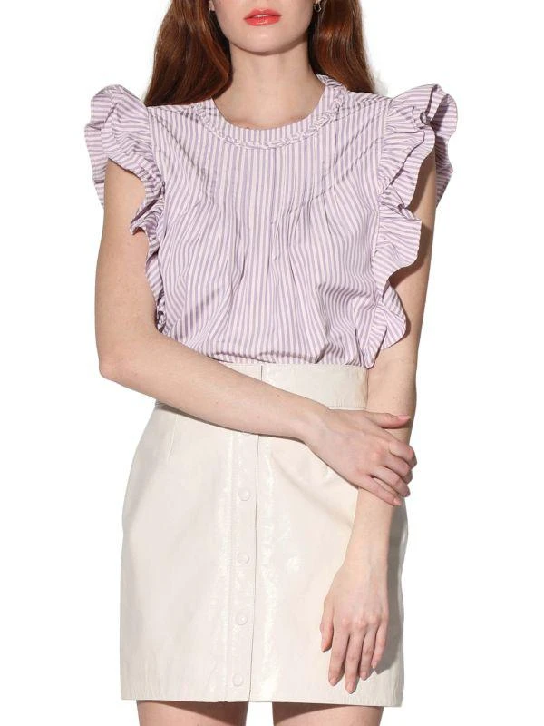 商品Walter Baker|Paige Ruffle Striped Top,价格¥282,第4张图片详细描述