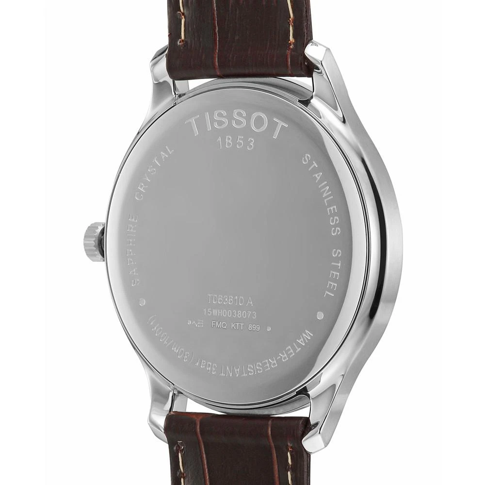 商品Tissot|Men's Swiss Tradition Brown Leather Strap Watch 42mm,价格¥2439,第4张图片详细描述