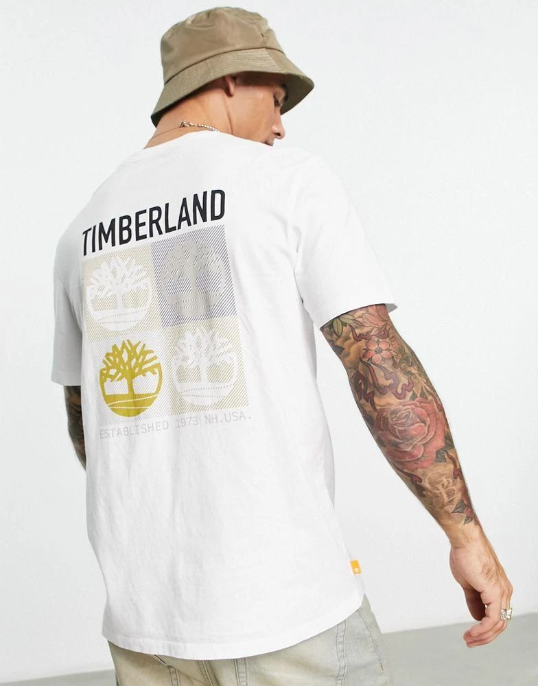 商品Timberland|Timberland Multi Logo back print t-shirt in white,价格¥333,第4张图片详细描述