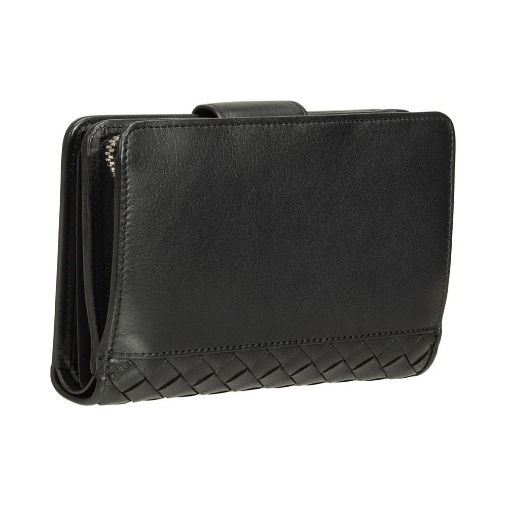 商品Mancini Leather Goods|Women's Basket Weave Collection RFID Secure Mini Clutch Wallet,价格¥785,第3张图片详细描述