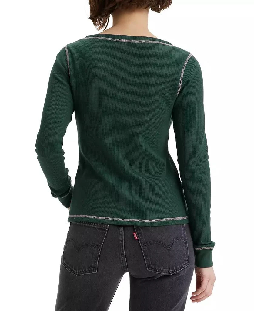 商品Levi's|Women's Sierra Waffle-Knit Quarter-Button Henley Top,价格¥120,第2张图片详细描述