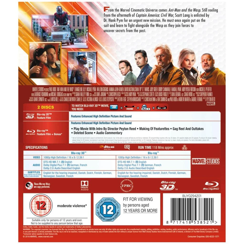 商品Walt Disney Studios|Ant-Man and the Wasp - 3D,价格¥286,第3张图片详细描述