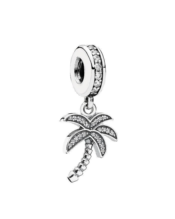 商品PANDORA|Moments Collection Sterling Silver & Cubic Zirconia Sparkling Palm Tree Dangle Charm,价格¥409,第1张图片