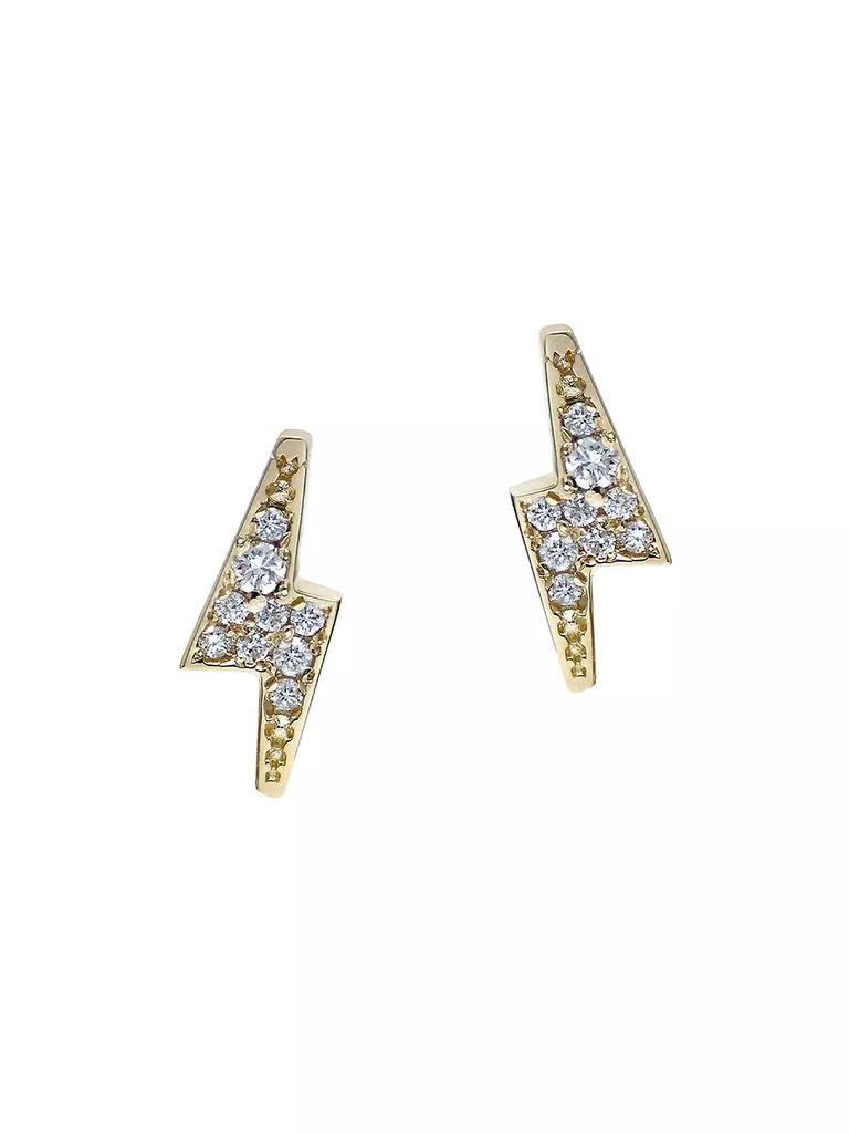 商品Anzie|Aztec Lightning Bolt 14K Yellow Gold & 0.12 TCW Diamond Stud Earrings,价格¥5620,第1张图片