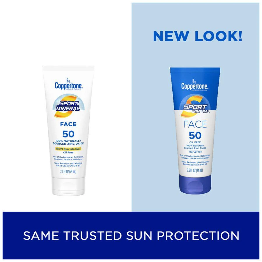 商品Coppertone Sport Mineral|Face Sunscreen Lotion SPF 50,价格¥117,第2张图片详细描述