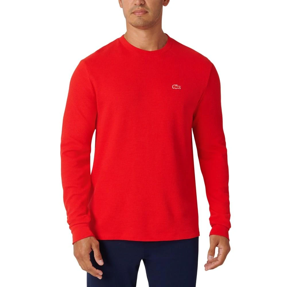 商品Lacoste|男士华夫格针织保暖睡眠衬衫 多款配色,价格¥351,第1张图片