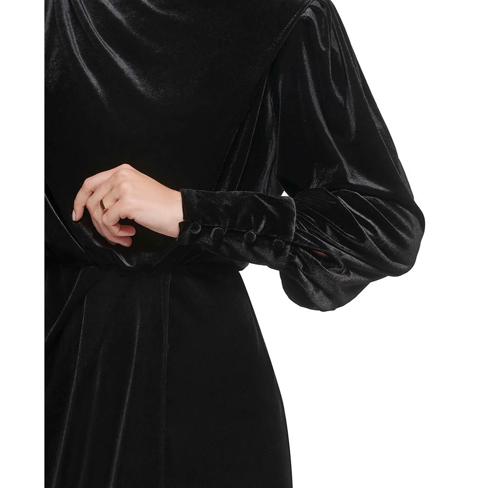 商品Karl Lagerfeld Paris|Women's Velvet Blouson A-Line Dress,价格¥1184,第4张图片详细描述