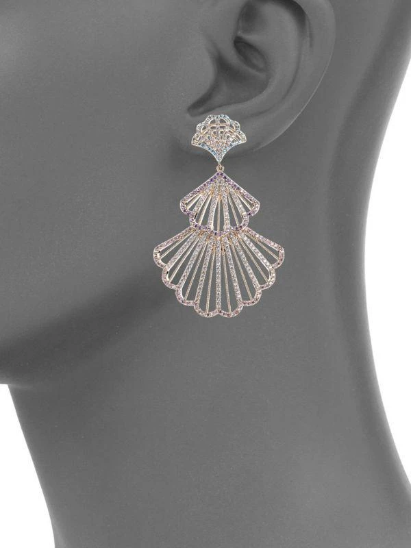 商品Eye Candy LA|Luxe Atlantis Cubic Zirconia Shell Drop Earrings,价格¥280,第2张图片详细描述