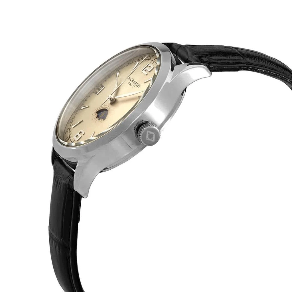 商品Akribos XXIV|Akribos Champagne Dial Black Leather Men's Watch AK637SSW,价格¥528,第2张图片详细描述