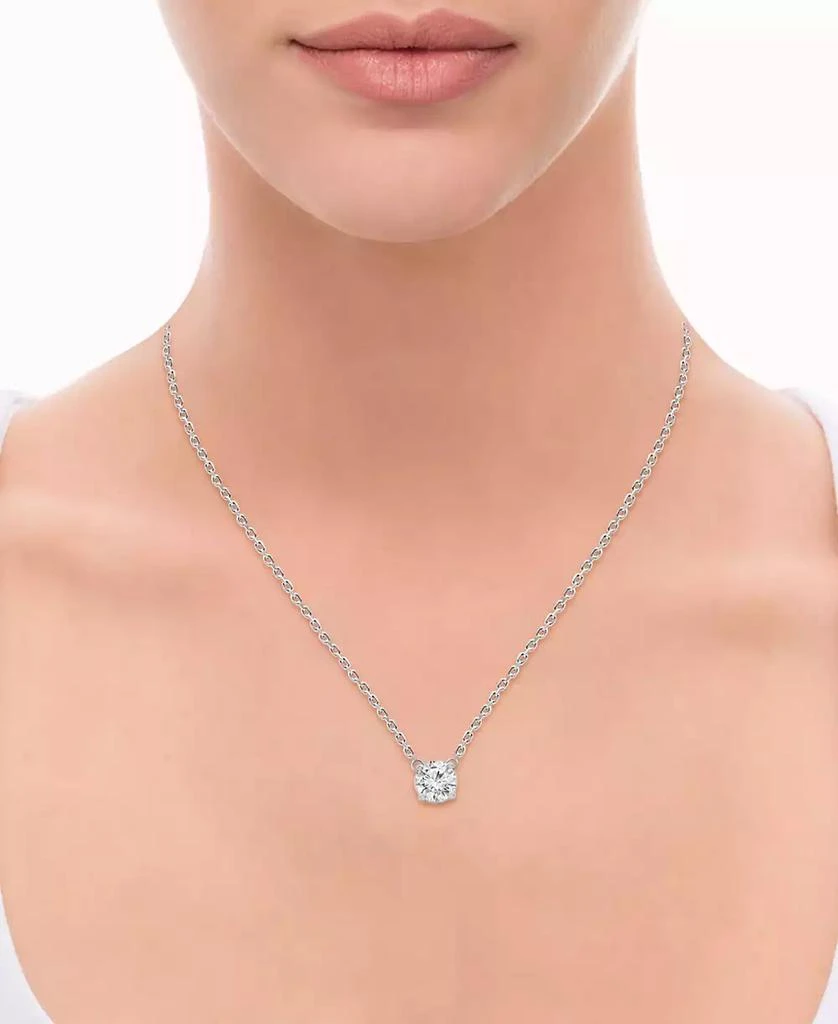 商品Badgley Mischka|Certified Lab Grown Diamond Solitaire Pendant 18" Necklace (2-1/4 ct. t.w.) in 14k Gold,价格¥33399,第2张图片详细描述