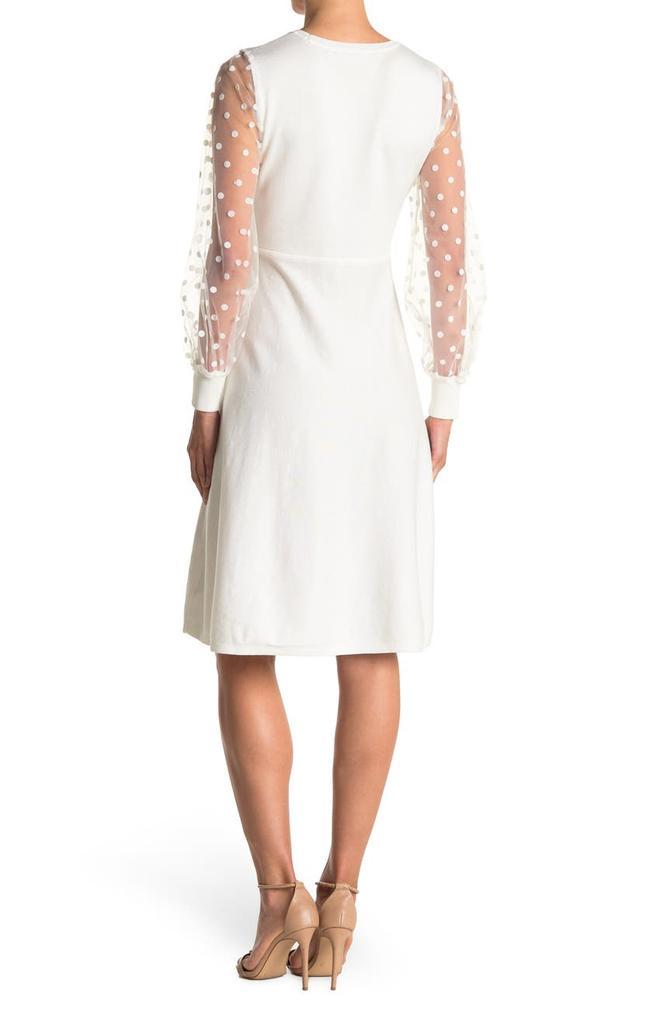 商品Nina Leonard|Organza Dot Sleeve Fit and Flare Dress,价格¥222,第4张图片详细描述