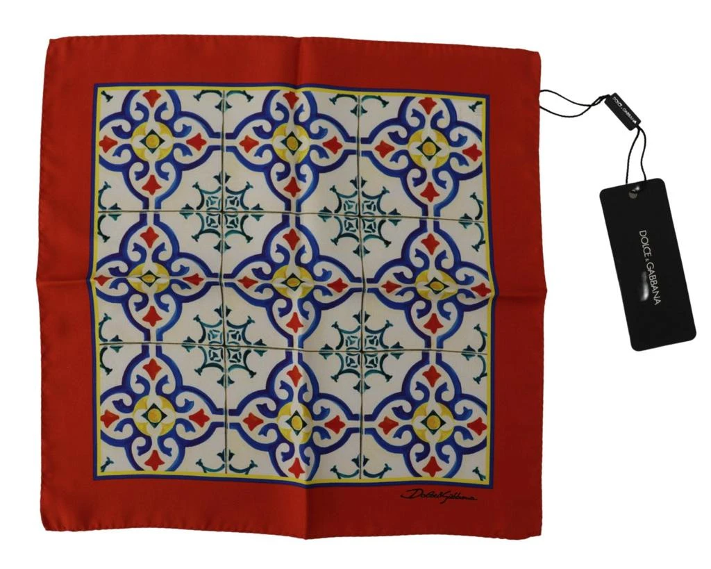 商品Dolce & Gabbana|Dolce & Gabbana Multicolor Majolica Pattern Square Handkerchief,价格¥970,第1张图片