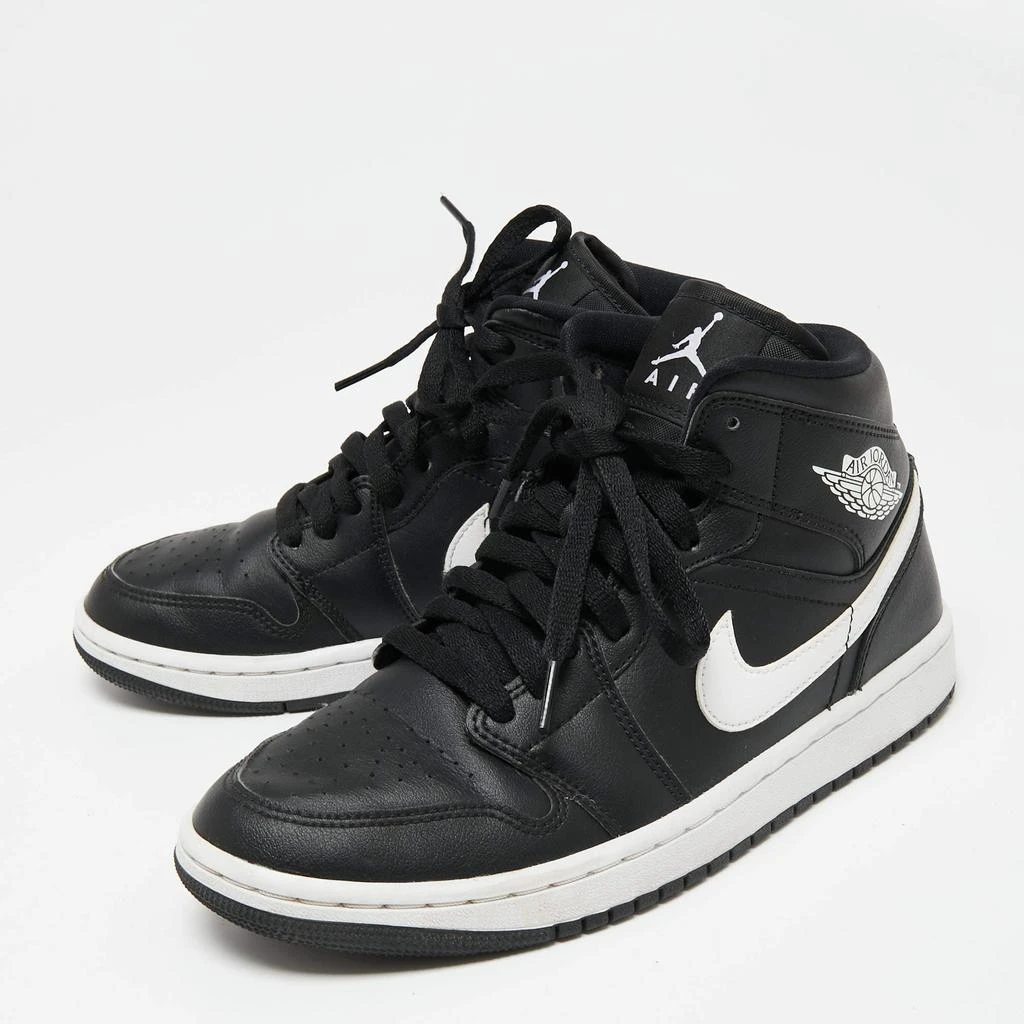 商品[二手商品] Jordan|Air Jordan x Nike Black/White Leather Air Jordan 1 Retro High Yin Yang Sneakers Size 38.5,价格¥1149,第2张图片详细描述