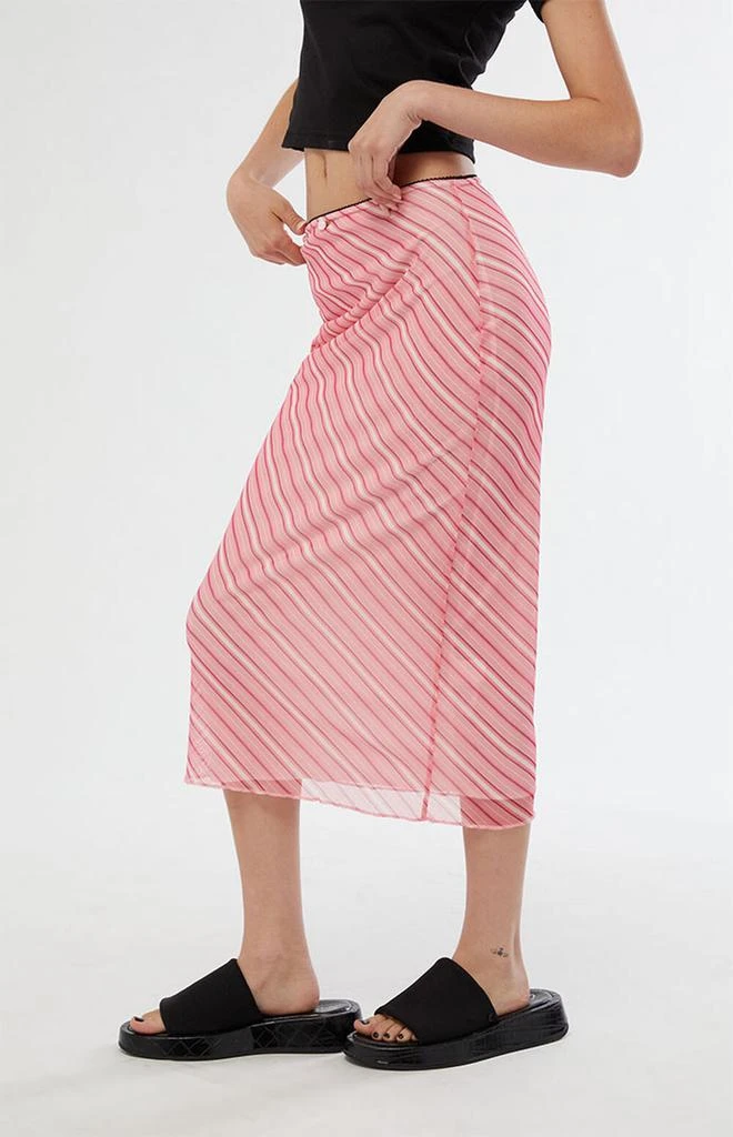商品Daisy Street|Stripe Mesh Midi Skirt,价格¥192,�第3张图片详细描述