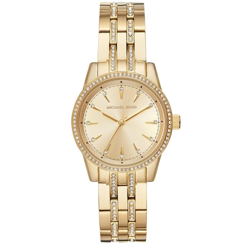 商品Michael Kors|Women's Mini Ritz Gold-Tone Stainless Steel Bracelet Watch 33mm, Created for Macy's,价格¥1415,第1张图片