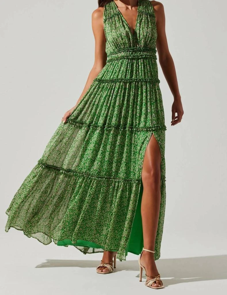 商品ASTR|Edessa Dress In Green/pink Floral,价格¥966,第2张图片详细描述