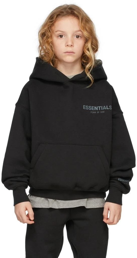 商品Essentials|Kids Black Pullover Hoodie,价格¥471,第2张图片详细描述