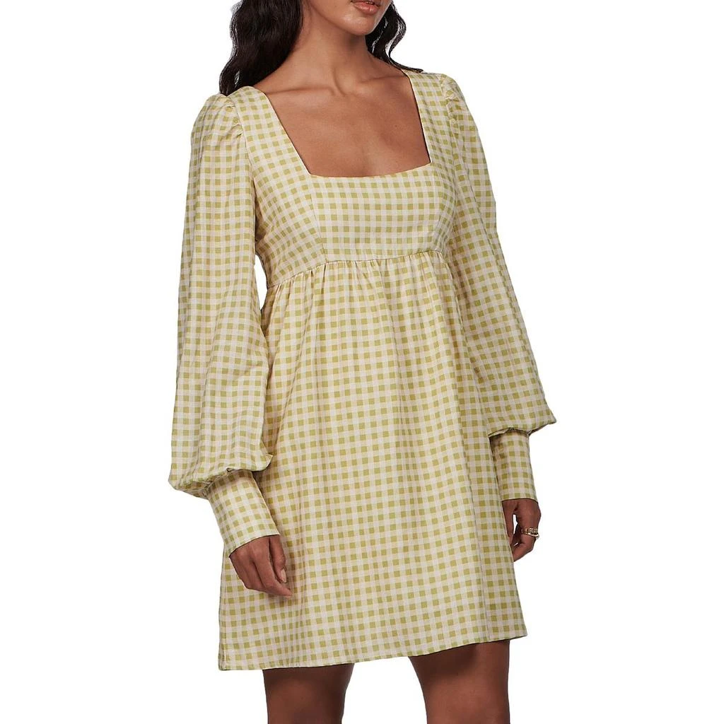 商品Charlie Holiday|Charlie Holiday Womens Jemma Checkered Puff Sleeve Mini Dress,价格¥108,第1张图片