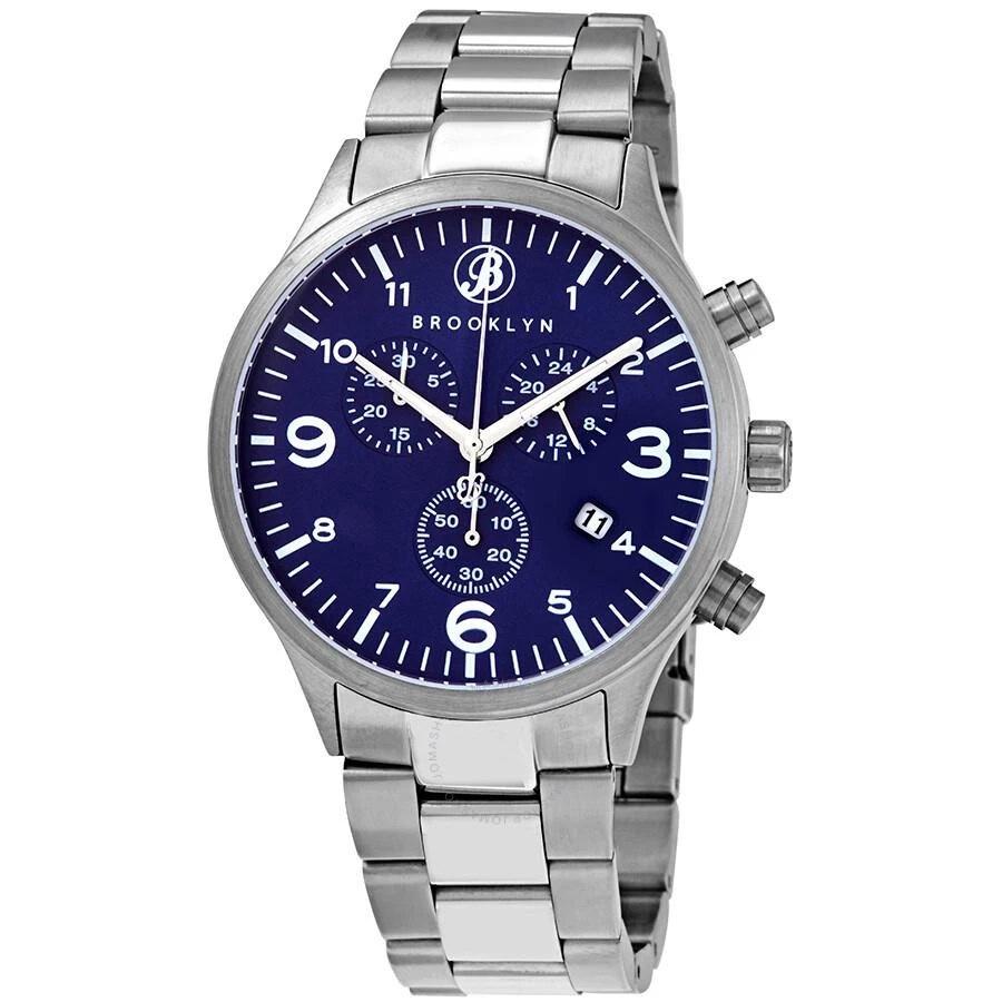 商品Brooklyn Watch Co.|Bedford Brownstone II Quartz Blue Dial Men's Watch 308-BLU-2,价格¥590,第1张图片