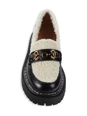 Eileen Faux Shearling Chunky Leather Loafers 商品