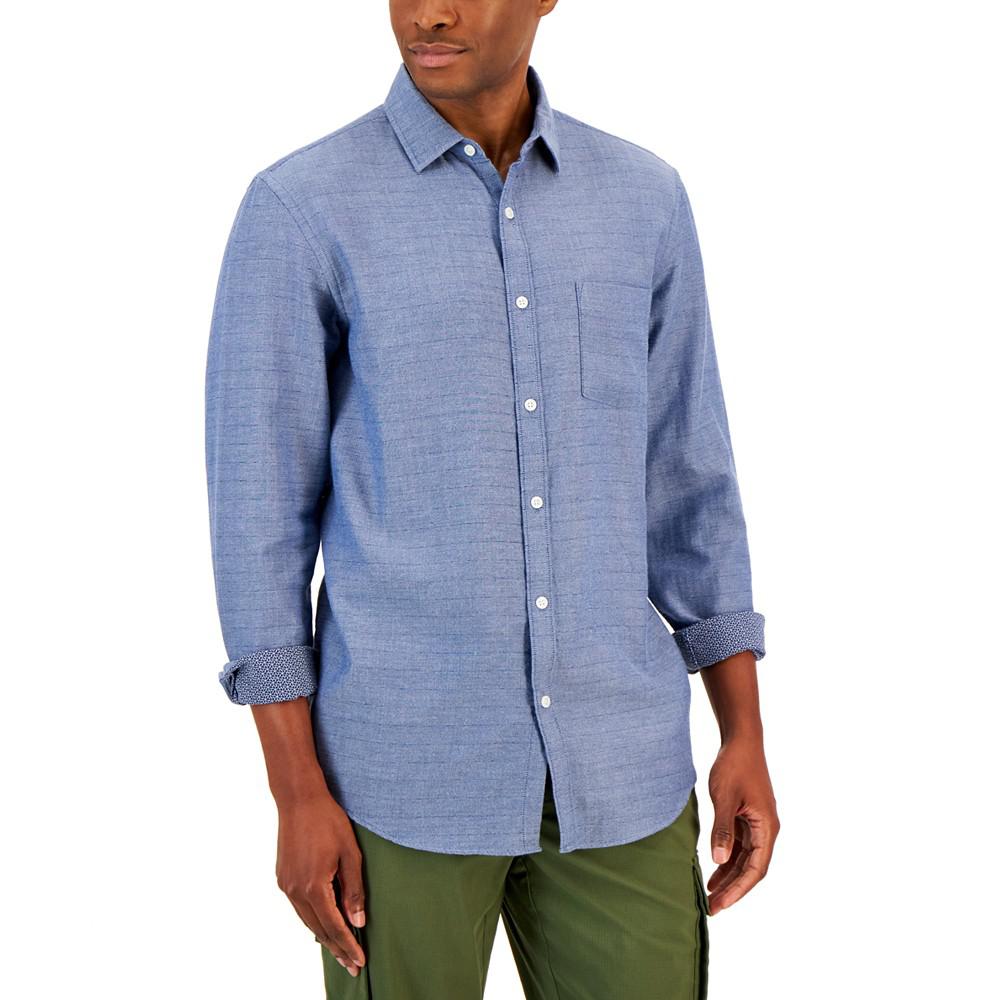 Men's Keys Chevron Pattern Button-Front Long-Sleeve Shirt, Created for Macy's商品第1张图片规格展示
