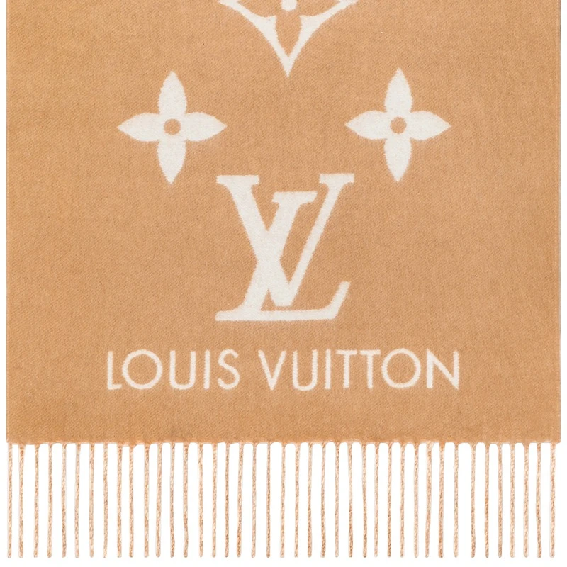 Louis Vuitton/路易威登 REYKJAVIK GRADIENT系列 女士渐变米色纯羊绒花朵和老花印花围巾 商品