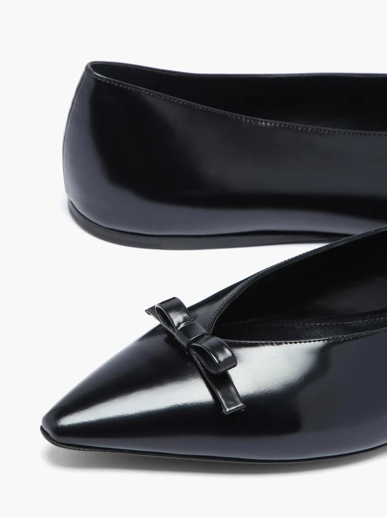 Bow point-toe spazzolato-leather ballet flats 商品