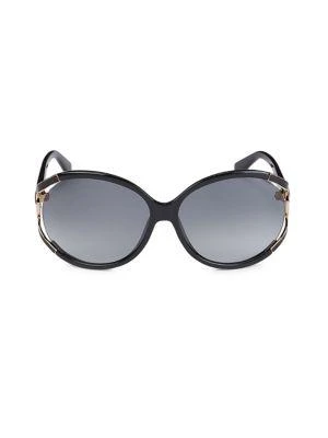 商品Salvatore Ferragamo|65MM Plastic & Metal Oversized Sunglasses,价格¥804,第1张图片