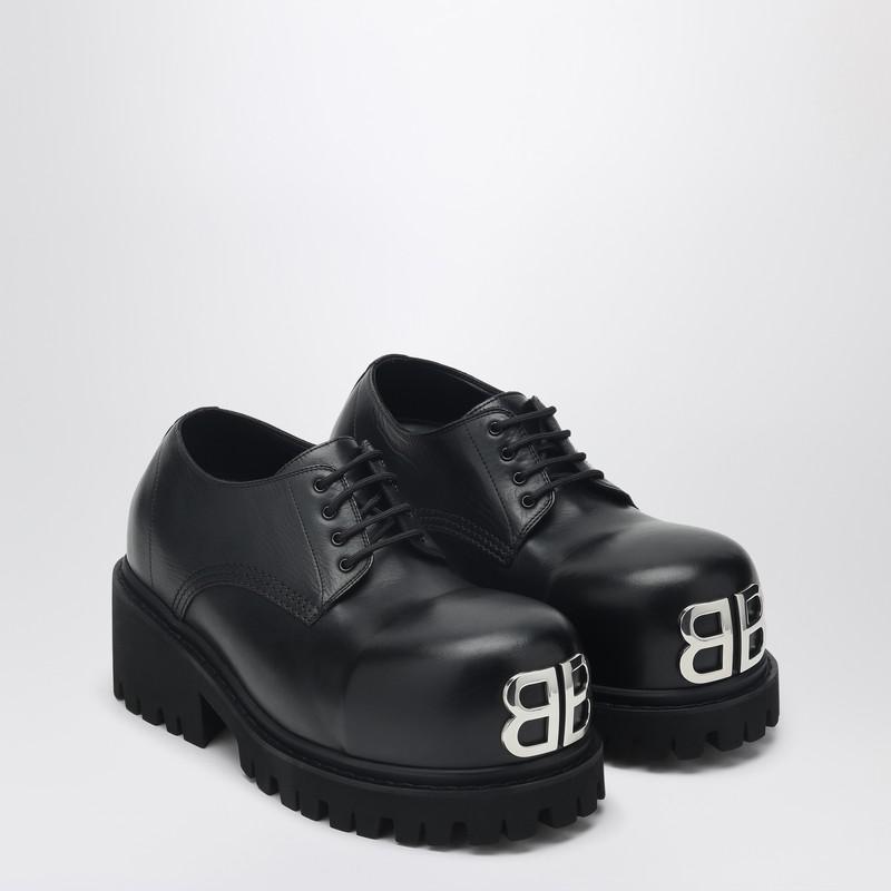 Balenciaga Black leather Derby Stomper shoe - Dress Shoes