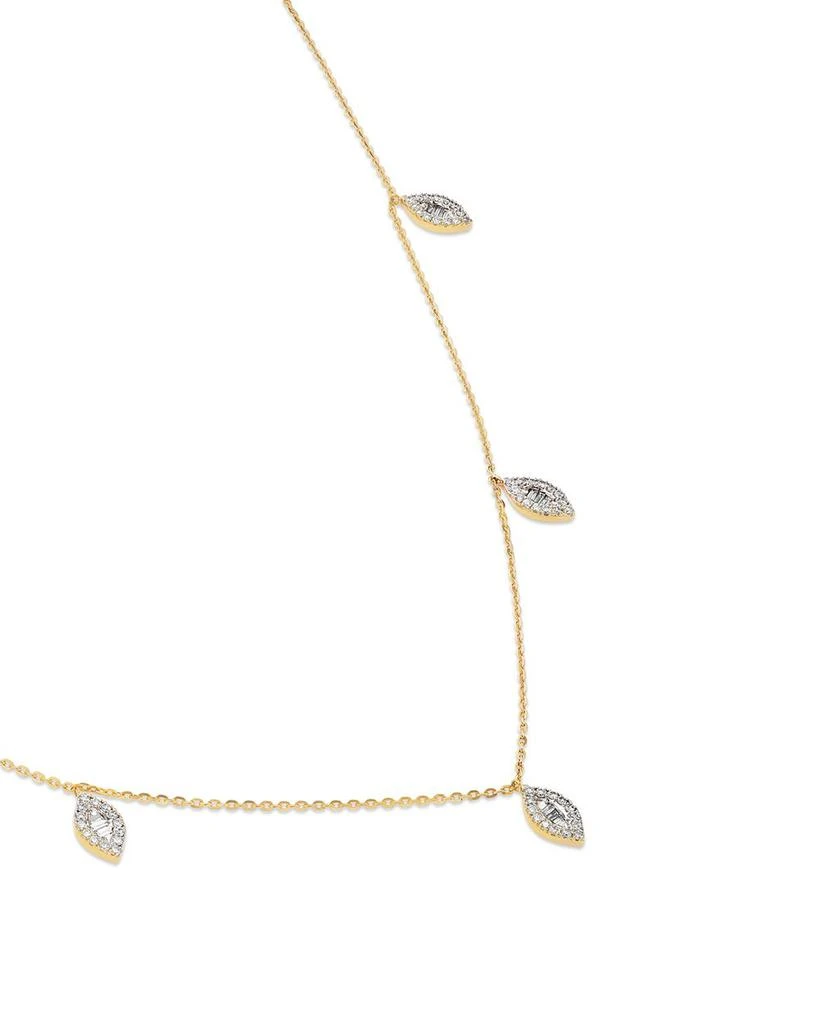 Bloomingdale's Fine Jewelry Diamond Baguette & Round Cluster Droplet Collar Necklace in 14K Yellow Gold, 0.40 tcw 商品