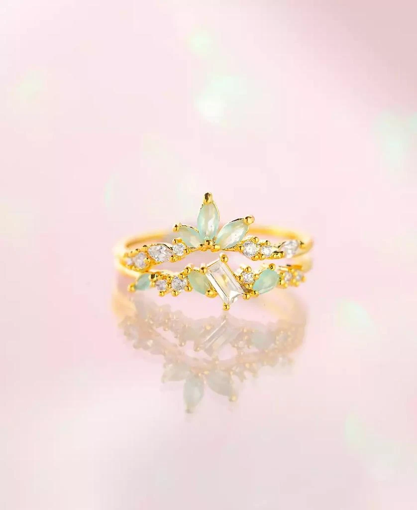 商品Girls Crew|Crystal Mint To Be Ring Set,价格¥561,第3张图片详细描述