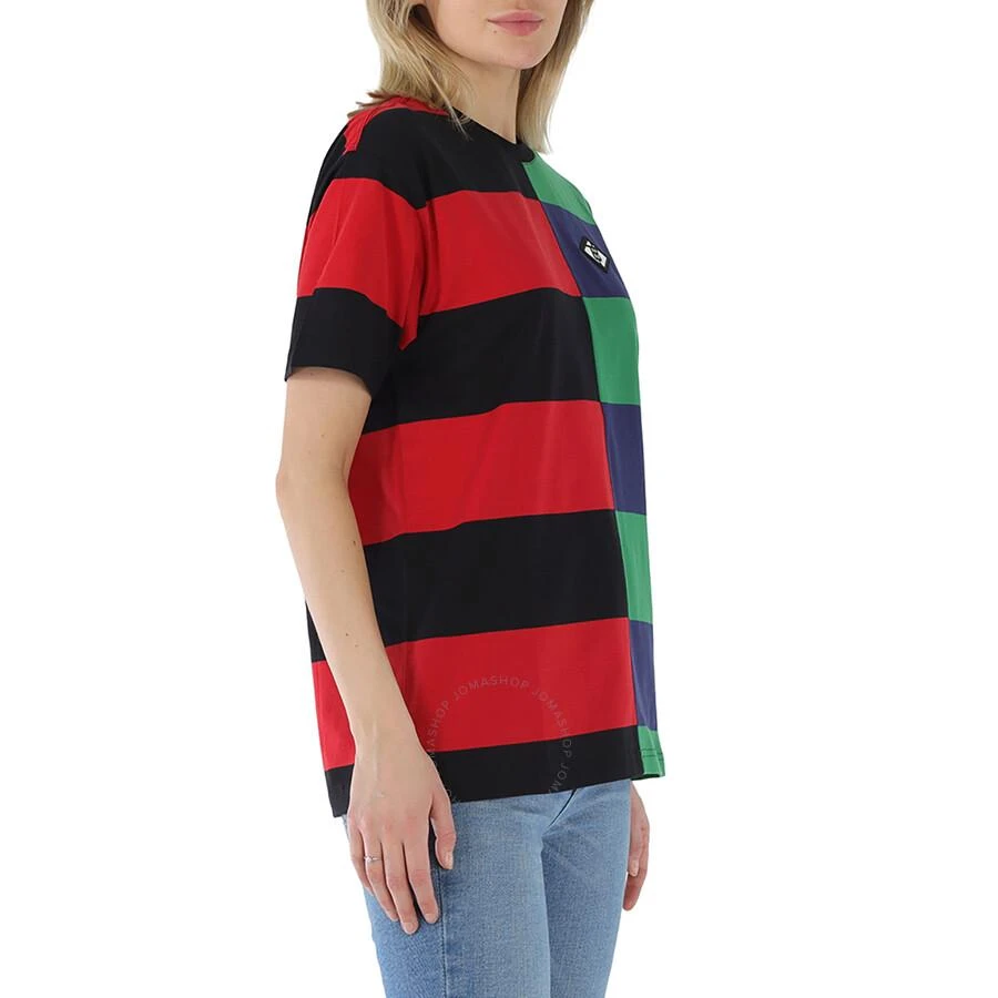 商品Burberry|Ladies Bright Red Carrick Embroidered Logo Rugby Stripe Tee,价格¥595,第2张图片详细描述