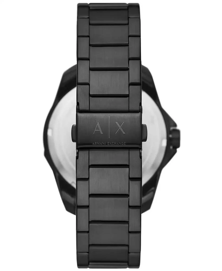 商品Armani Exchange|Men's Quartz Three Hand Date Black Stainless Steel Watch 44mm,价格¥1101,第3张图片详细描述