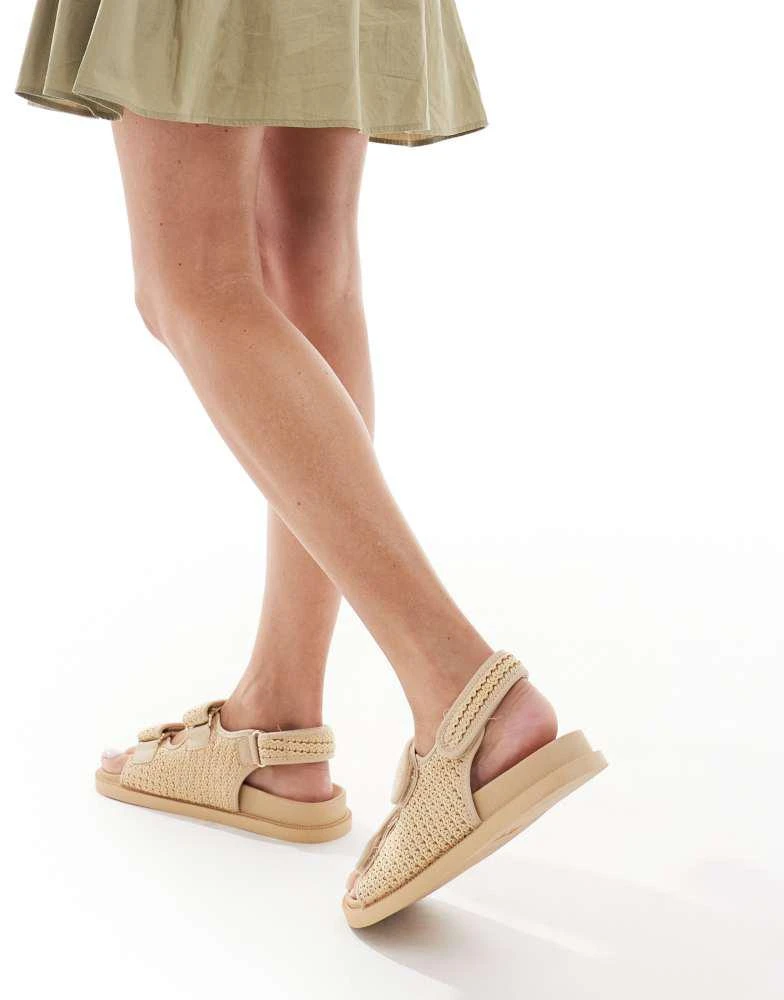 商品SEQWL|SEQWL Kidman double strap raffia sandal in natural,价格¥105,第4张图片详细描述
