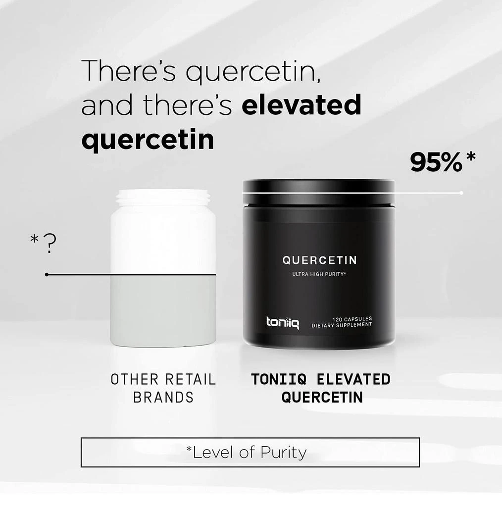 商品Toniiq|Toniiq Ultra High Purity Quercetin Capsules - 95%+ Highly Purified and Bioavailable - 1000mg Per Serving - 120 Capsules Quercetin Supplement,价格¥254,第4张图片详细描述