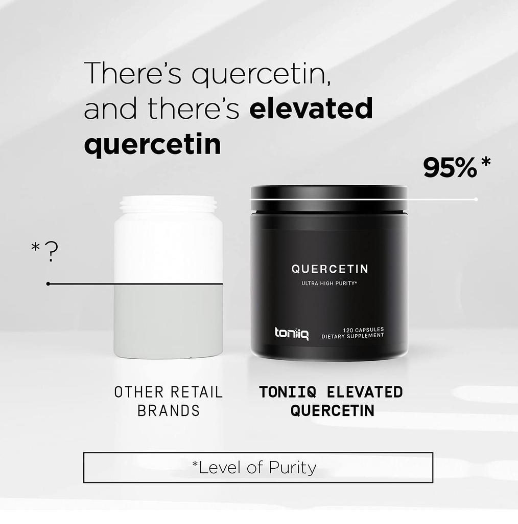 商品Toniiq|Ultra High Purity Quercetin Capsules - 95%+ Highly Purified and Highly Bioavailable - 1000mg Per Serving - 120 Capsules Quercetin Supplement,价格¥187-¥299,第6张图片详细描述