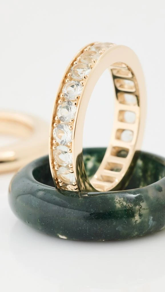 商品By Pariah|14k Green Amethyst Luminous Gem Stack Rings,价格¥25019,第4张图片详细描述